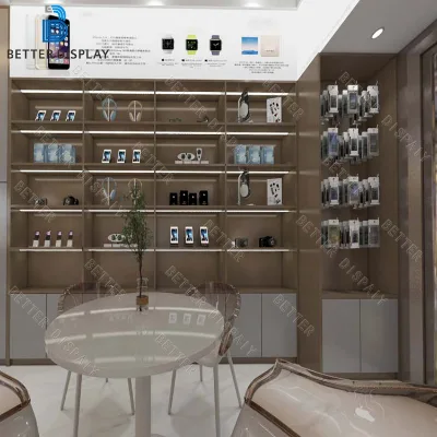 Contemporary Smartphone Display Counter High-Quality Acrylic Phone Display Counter with LED Lighting for Store Mobile