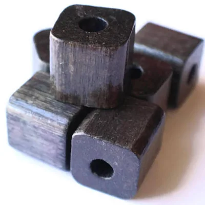 vintage Various size Colorful Wood black square Beads