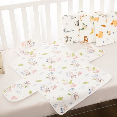 New Arrival 50*70cm Whole Cotton Portable Cotton Bamboo Fiber TPU Waterproof Baby Portable Diaper Changing Pads