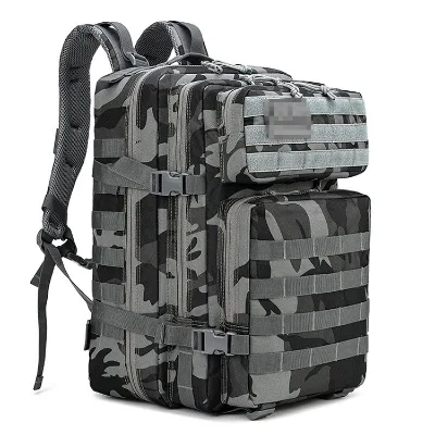 Hot Sale Black Camouflage Tactical Backpack Custom Waterproof Zipper Closure Casual Outdoor Sports Hiking Survival Gear Bags