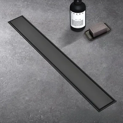 Factory Direct Stainless Stee LDrains Matte Black Rectanglar Floor Linear Channel Wall Shower Drain for Bathroom
