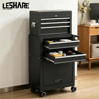 Professional 5 Drawer Steel Tool Trolley 150kg Load Capacity Lockable Mobile Tool Box Organizer for Auto Repair Shop