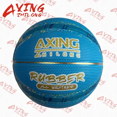 custom 12 panel golf surface rubber basketball 4 color print Oil painting hot sale golden line
