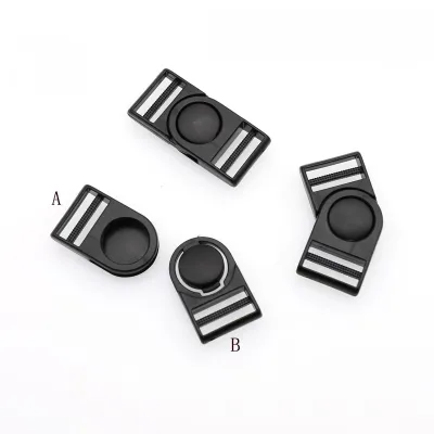 China Factory Wholesale Stock Luggage Inside Strap Double Adjuster Lock POM Plastic Center Release Buckle for Belt Clips Webbing