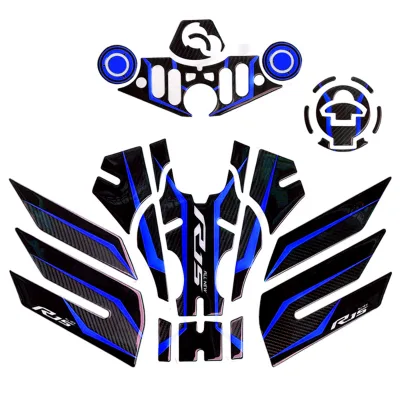 5D Carbon Fiber Customs Full Sets Motorcycle tank Sticker Anti Skid Vinyl Wrap Motorbike tank Pads for Yamaha R15 YZF-R15 V3