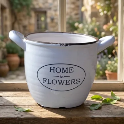 Simply White Glazed Large Ceramic Flower Pots