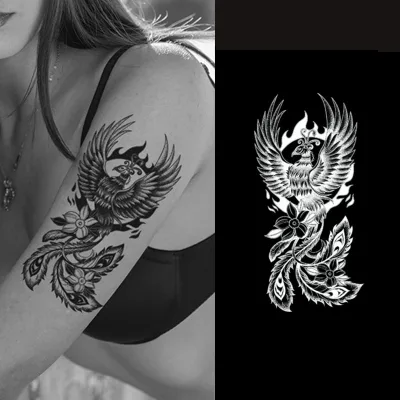 Abecome Phoenix Body Art Custom Temporary Waterproof Semi-permanent Transfer Tattoo Sticker Wholesale Herbal Temporary Makeup
