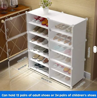Hot Sale Large Capacity Portable Foldable Shoe Storage Box Dust Proof Plastic Home Furnishing Rack Shelf for Living Room