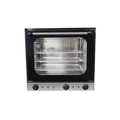 Hotel Commercial Stainless Steel 430 Electric Convection Ovens Top Heating Knob Mechanical Control 4 Baking Trays