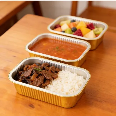 Disposable Aluminium Foil Cake Box with Customized Lid Design for Grill Baking and Takeaway Use