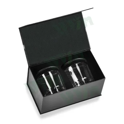 Wholesale Custom Creative Lead Free Crystal Glass Eco-Friendly CE Certified Bar Accessories Gift Box Pu Leather Coaster Whiskey