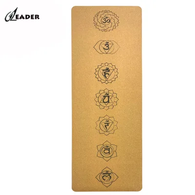 Cork Rubber Mat Yoga Corcho Y Caucho Yoga Mat With Chakra Reversible Logo