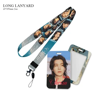 K-pop Idol New Album Anti-loss School Student Sliding Id Card Badge Holder Lanyard Cards Holders Keychain Include
