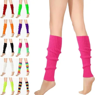 Women's Solid Color Fluffy Leg Warmers Soft Winter Black White Grey Indoor Outdoor Daily Use 40-42cm