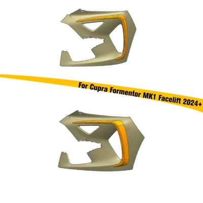 HS Auto Refit Parts Plastic Front Bumper Hood Vent Trim Glossy Black Front Air Vent Trim for Cupra Formentor MK1 Facelift 2024+