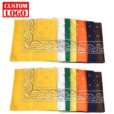 Custom 100% Cotton Paisley Pattern Print Headband Fashionable Outdoor Sport Square Bandana Custom Print Design