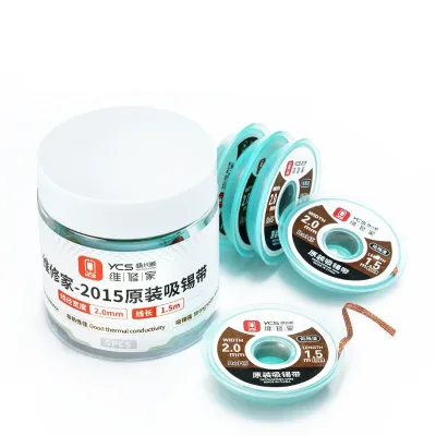 YCS 5PCS 2015 Wick Solder Remover Tin Suction Wick for Phone BGA Soldering Wire Desoldering Braid Solder Remover Wick