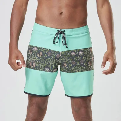 Custom High Quality Boardshorts 4 WAY STRETCH Fabric Swimming Trunks with Key Rope Boardshorts Men