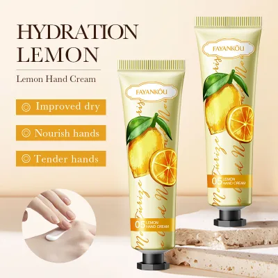 OEM FAYANKOU Hot Sale Private Label Natural Lemon Anti-Aging Whitening Repairing Vegan Moisturizing Smoothing Hand Cream