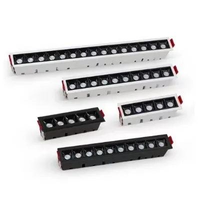5/10 Heads LED Rectangular Aluminium Spotlight AC110-220V Recessed Linear Light Indoor Ceiling Lamp with Downlights