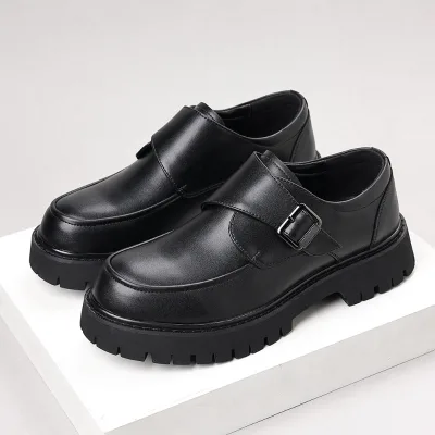 Large-size Mens Wide-head International Trade Thick-soled Height-increasing Artificial PU Breathable Waterproof Shoes