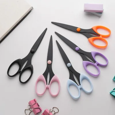 Multi-Purpose Black Blade Scissors Long Blade Sewing Scissors Office Thread Snips for Needlework DIY Craft