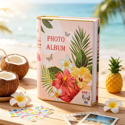 Custom Logo 4x6 Children DIY Photo Album 200 Pockets Wire Binding PP Inner Pages Paper Cover Matte Varnishing Memory Book