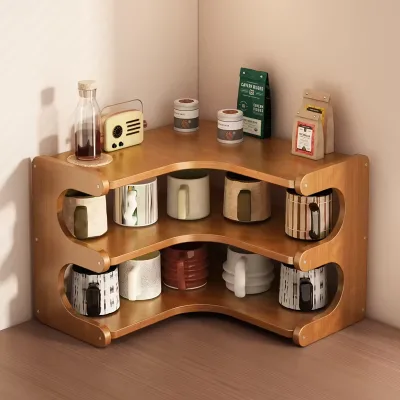 Organizadores De Cocina Wooden Spice Storage Rack Dish Seasoning Cabinet Shelf Multifunction Set Serving Trays