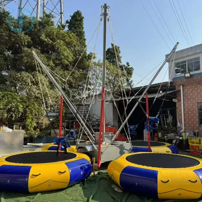 Outdoor Playground Challenge Sport Games Equipment Trailer Mounted Bungee Trampoline