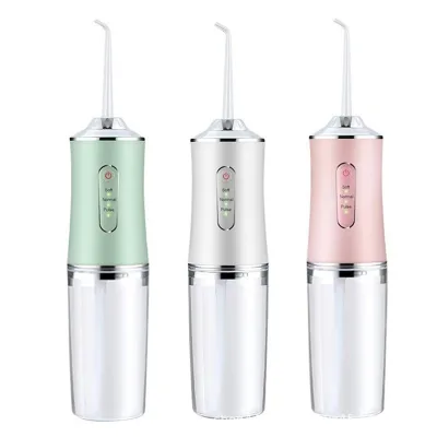 Electric Water Flosser Portable Dental Cleaner Built-in Battery IPX7 Waterproof 220mL Tank Handheld Teeth Cleaning Device