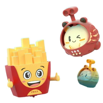 Press & Go Diving Submarine Fries Cartoon Car for Kids Press Running Toy Pressure Inertia Toy