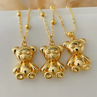 Popular Design Teddy Bear Necklace Fashion Jewelry
