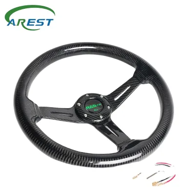 Cross-border car modification steering wheel 14-inch carbon fiber racing competition steering wheel 350mm one-piece consignment