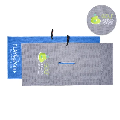 Custom Hot Sale 14*36in Quick Dry Sports Golf Towel Embroidered Golf Towel With Center Hole