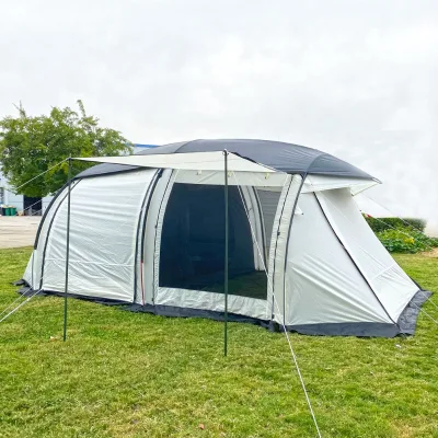Aluminum Outdoor Adventure Camping Tente High-End Equipment Waterproof Sun Protection Outdoor Family Camping Tunnel Tent
