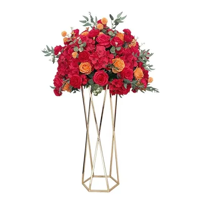 Tall Gold Metal Flower Stand Wedding Centerpiece Backdrop Decoration