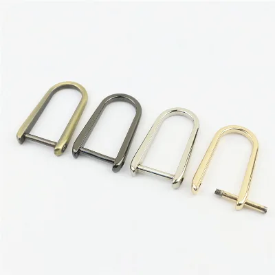 Luggage Bags Handbag Hardware Accessories Light Gold Metal Detachable Screw D-Ring/U-Shaped D-Ring 6mm Inner Diameter 2cm