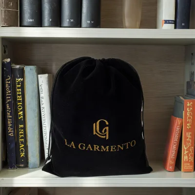 Personal Logo Flannel Backpack Bag Storage Bag Luxury Velvet Drawstring Pouch for Books