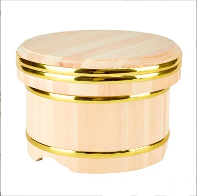 Customized Sushi Tools Wooden Bucket Japanese Rice Bowls Cooling Wood Barrels Cask Mixing Tub for Rice
