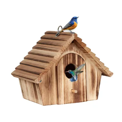 Hot Sale Eco-Friendly Wooden Bird House Bluebird and Parrot Cage Hanging Design