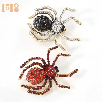 Halloween Retro Spider Brooch Diamond-encrusted Hot Metal for Creative Fashion for Clothing Weddings and Gifts