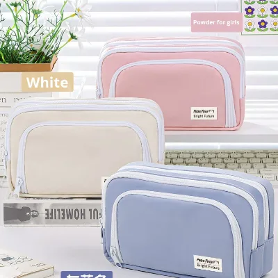 Minimalist Large Capacity Fabric Pencil Case for Middle/Elementary School Students Ins Style High-End Pencil Case