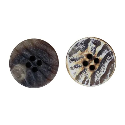 Irregularly Pitted White Brown Black Round 4-hole Urea Buttons Eco-friendly Plastic Buttons Customized for Suit Coats