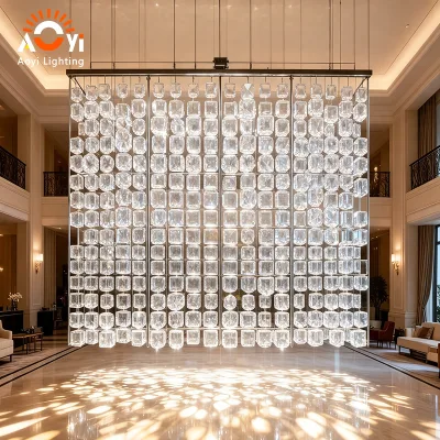 Square Grid Crystal Modern Minimalist Style for Hotel Lobby Sales Lobby