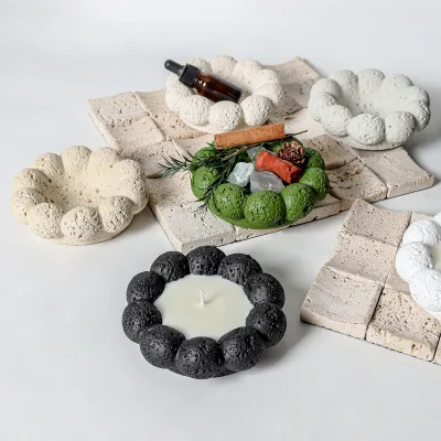 Creative Cement Candle Cup Container Aromatherapy Candle Holder Romantic Fragrance Ornament