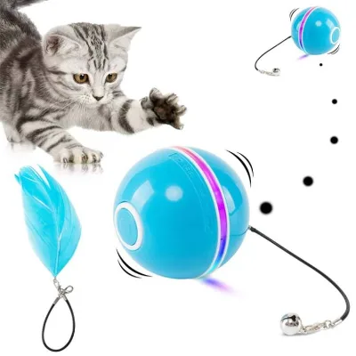 Cat Toys Interactive with Lifelike Animal Sounds Chirping Cute Funny Cat Toy Balls Rechargeable Pet Toys for Cats
