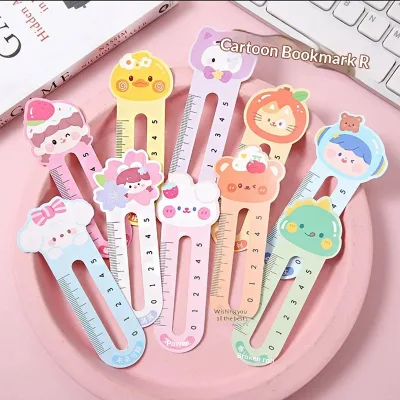 Plastic Straight Ruler Unfolded Bookmark Cartoon Creative Stationery Children's Reading Card Primary School Students