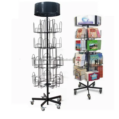 Revolutionary Convenience Store Snack CD Record Comic Book Magazine Display Shelves Bookware Revolving Supermarket Supplies