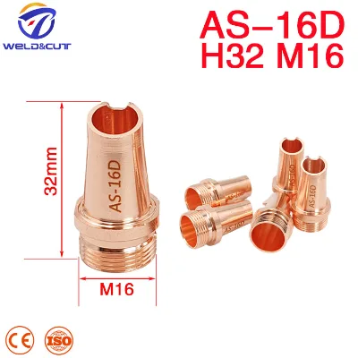 AS-16D Double Wire Feed Laser Welding Nozzle 1.6mm H32 M16 Laser Consumables Welder Tip