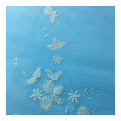 HG6502 New Design Foil Changed Color Under UV Polyester Printed Flower Discoloration Tulle Material for Dress
